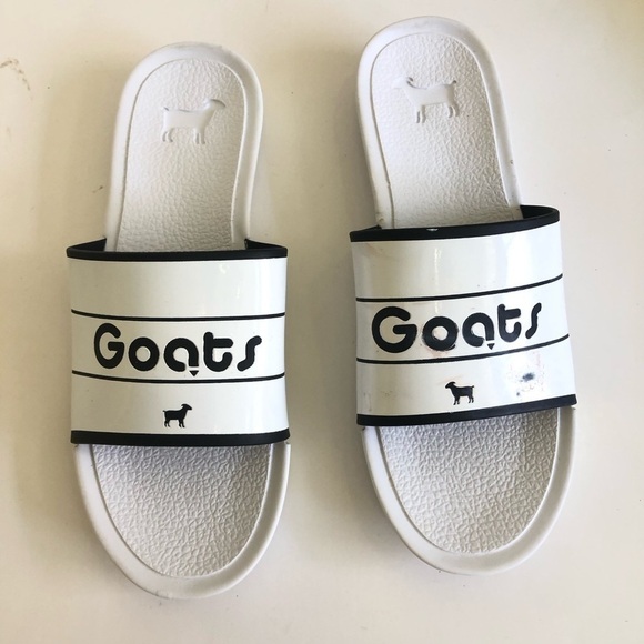 GOATS Toddler Kids The Slide white/Black Logo Slide Sandals Size 12 - Picture 1 of 9